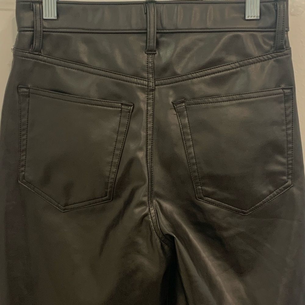 Abercrombie & Fitch Black Straight Ankle Leg faux pant with Sleek Finish - Picture 9 of 14